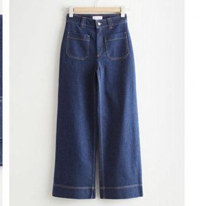 & Other Stores Wide Leg Patch Pocket Jeans Size 0